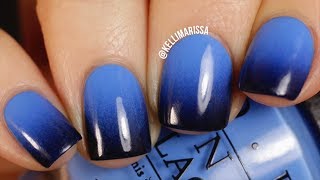 DIY Blue to Black Gradient Nail Art Design easy  KELLI MARISSA [upl. by Ahserkal314]