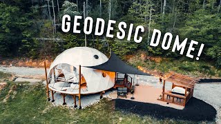 LUXURY GLAMPING DOME  Full Airbnb Geodesic Dome Tour [upl. by Otto]