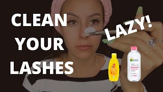 How To Clean Eyelash Extensions With Micellar Water EASY [upl. by Eirallih]