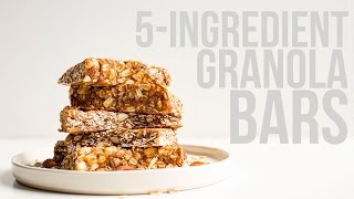 Healthy 5Ingredient Granola Bars  Minimalist Baker Recipes [upl. by Bonilla]