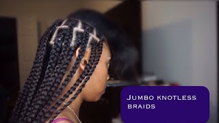 DIY Jumbo Knotless Box Braids From Start to Finish  Shaaanelle [upl. by Denna112]