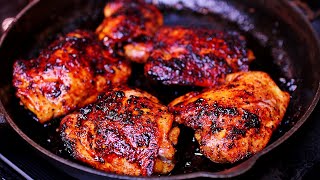 Easy Sweet and Spicy Baked Chicken Thighs Recipe [upl. by Ahsiym]