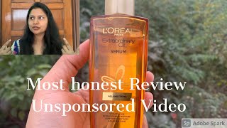 Most Honest and unsponsored review of Loreal Paris extraordinary oil hair serum  pinkishpinkey [upl. by Elleved]