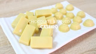 CHOCOLATE BRANCO CASEIRO COM OPÇÃO VEGANA  468  Receitas da Mussinha [upl. by Itsur]