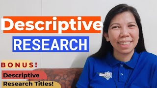 DESCRIPTIVE RESEARCH  EXAMPLES OF DESCRIPTIVE RESEARCH TITLES [upl. by Innej]