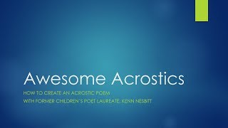 Awesome Acrostics [upl. by Lednew]