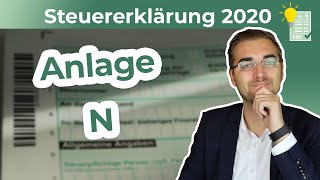 Steuererklärung 2020  Anlage N ausfüllen [upl. by Remos10]