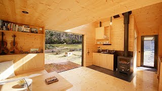 NEVER TOO SMALL Tasmanian Island Offgrid Tiny Cabin Hideaway  28sqm300sqft [upl. by Mihsah]