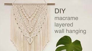 DIY  macrame layered wall hanging  마크라메 레이어드 월 행잉 [upl. by Cummine180]