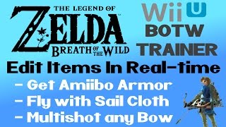 How to Use quotBOTW Trainerquot to Edit Items Mod Weapons amp get Amiibo Armour  Zelda Breath of the Wild [upl. by Os]