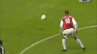 Bergkamp Flick  Goal Against Newcastle [upl. by Plate]