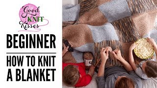 How to Knit a Blanket in Bernat Softee Chunky CC [upl. by Budding]