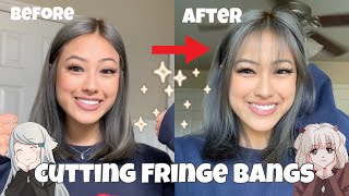 cutting fringe bangs  Easily hidden bangs tutorial  GABBY HUA [upl. by Clapp378]