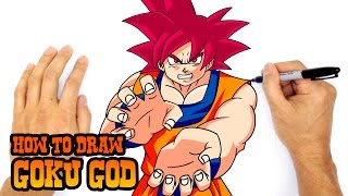 How to Draw Goku God  Dragon Ball Z [upl. by Iretak]