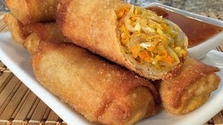 How To Make Vegetable Egg RollsChinese Food RecipesVeggie Restaurant Style [upl. by Sicnarf]