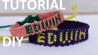 como hacer una pulsera con nombre macrame [upl. by Hitt567]