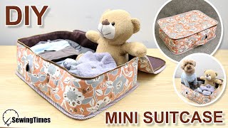 DIY FABRIC SUITCASE  Travel Luggage Bag Sewing amp Tutorial sewingtimes [upl. by Aseeram]