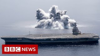 US warship tested with powerful explosion  BBC News [upl. by Anitsirhcairam559]