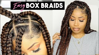 EASY SUMMER BOX BRAIDS beginner friendly [upl. by Gujral704]