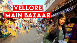 Vellore Main Market  Bazar near Vellore Fort amp CMC  Fruit and Flower bazar  India Walking Tours [upl. by Ydaf]