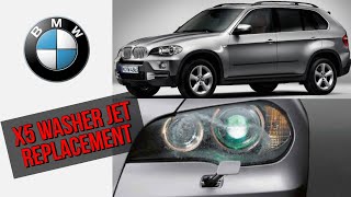 BMW X5 E70 headlight washer jet replacement [upl. by Zennas]