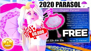 💘 How To Get The 2020 Elegant Parasol FOR FREE ☂️ GIVEAWAY Roblox Royale High [upl. by Goulet]