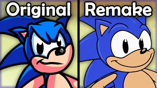 SONIC SEZ Original VS Redone  FNF Mods [upl. by Adym]