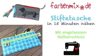 Stiftetasche in 15 Minuten nähen mitmachen [upl. by Ahsoek]