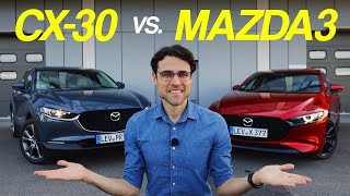 Mazda 3 vs CX30 comparison review  hatch or SUV SkyactivX inside [upl. by Acimahs]