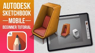 Autodesk Sketchbook Mobile Beginner Tutorial [upl. by Nohcim]