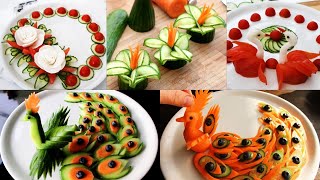 Art In Vegetable amp Fruit Carving  Food Decoration  Party Garnishing [upl. by Yelnats]