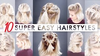 10 Easy Half Up hairstyles for SHORT HAIR Tutorial  Milabu [upl. by Zusman]