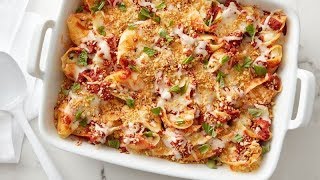 Chicken ParmesanStuffed Shells  Betty Crocker Recipe [upl. by Egroj]