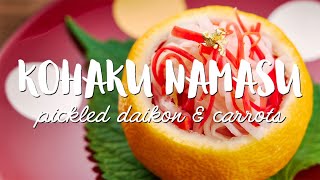 Kohaku Namasu Recipe Pickled Daikon and Carrots [upl. by Allenrad]