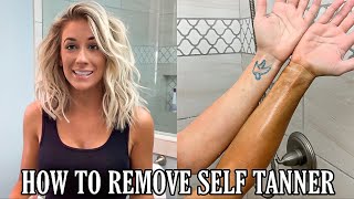 HOW TO REMOVE SELF TANNER  LAURA BEVERLIN [upl. by Tound388]