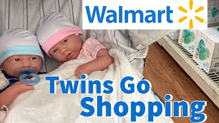 Newborn Twins Walmart Shopping Outing  Haul  Realistic JC Toys Berenguer Reborn Baby Dolls [upl. by Odareg]