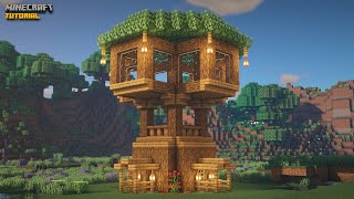 Minecraft How To Build A Treehouse  Easy Treehouse Tutorial ✔ [upl. by Glenn]