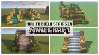 How To Build Stairs in Minecraft  6 Designs Easy Minecraft Build Tutorial [upl. by Bodkin]