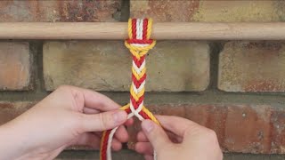 DIY Macrame Tutorial 6 Strand Fishtail  Arrow Braid [upl. by Eitsym]