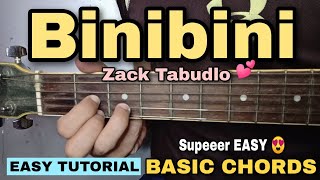 Binibini Guitar Tutorial  Zack Tabudlo SUPER EASY CHORDS [upl. by Mientao]