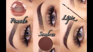 COMO HACER CEJAS CON GEL  SOMBRA  LAPIZ [upl. by Ydahs283]