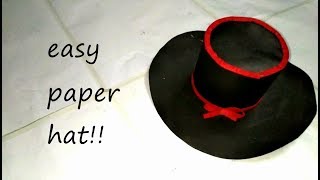 Paper Hat  Origami Top Hat tutorial  DIY [upl. by Sillert]