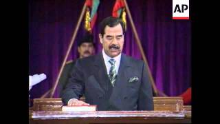 Iraq  Saddam Hussein Sworn In For 7 More Years [upl. by Jeralee]