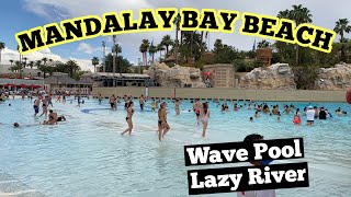 MANDALAY BAY BEACH POOL SUMMER 2021 WALKTHROUGH  VEGAS ETC [upl. by Aikkin]