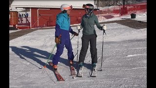 Beginner ski lesson 2 with Deb Armstrong gliding wedge [upl. by Marou]