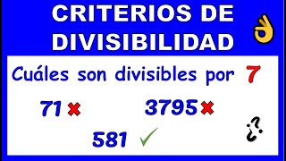 DIVISIBILIDAD POR 7 [upl. by Adela]