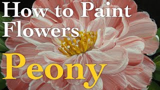 Peony painting tutorial with acrylic  Pink  in 3 Minutes [upl. by Eatnahs]