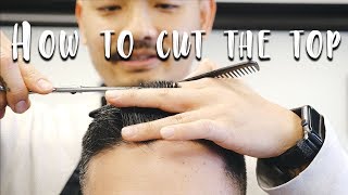 How to CUT the Top for a DISCONNECTED Comb Over [upl. by Ogren]