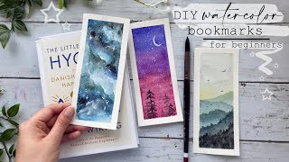 Watercolor Bookmarks  Watercolor Galaxy  Watercolor Landscape  DIY Bookmarks [upl. by Asserak]