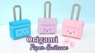 DIY Origami Paper Suitcase  DIY Mini Suitcase for Doll  Easy Tutorials [upl. by Flory]